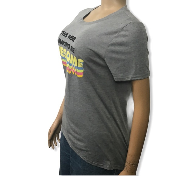 Modern Lux Tee Shirt Gray short sleeve Graphic Humor Cotton multicolor L - Picture 5 of 10